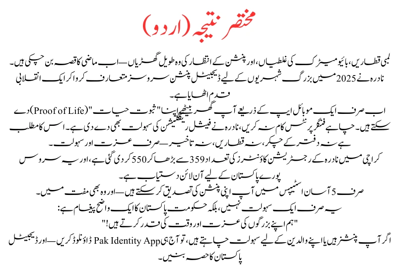 NADRA Launches Digital Services for Pensioners