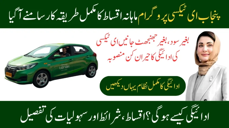 Payment Structure of CM Punjab E-Taxi Program